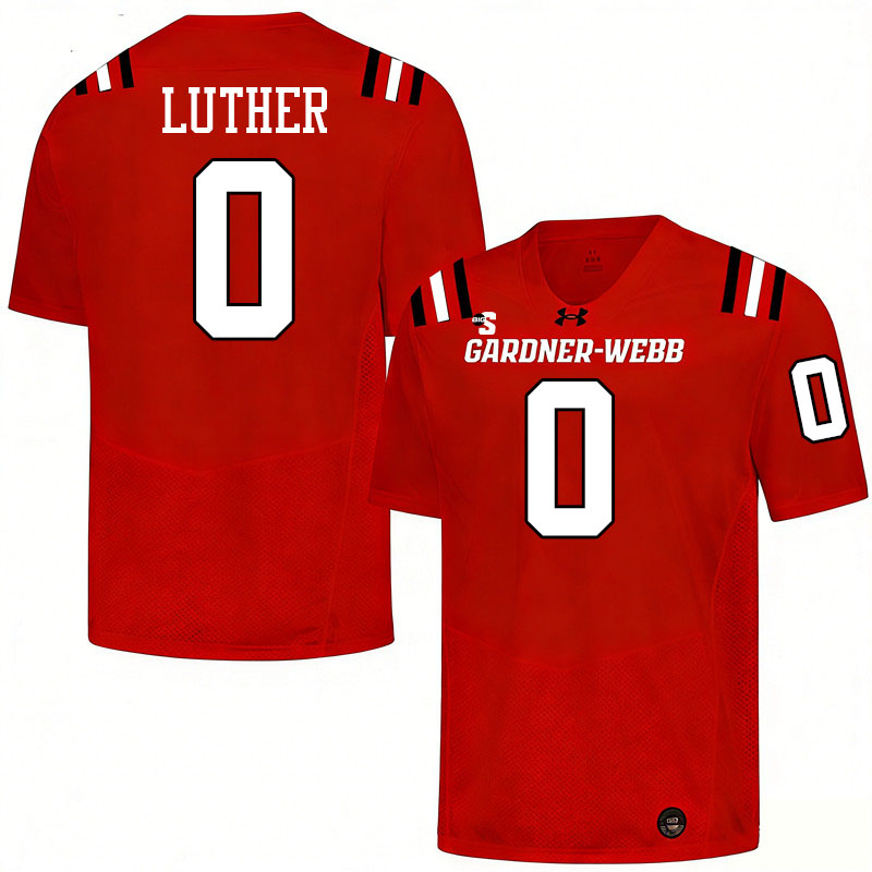 Gardner-Webb Runnin' Bulldogs #0 T.J. Luther College Football Jerseys,Uniforms-Red